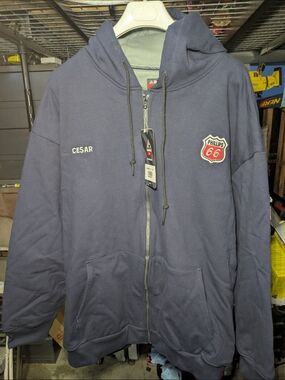 Bulwark FR Therma Navy Performance Zip-Up Hoodie Jacket with Phillips 66 Patch